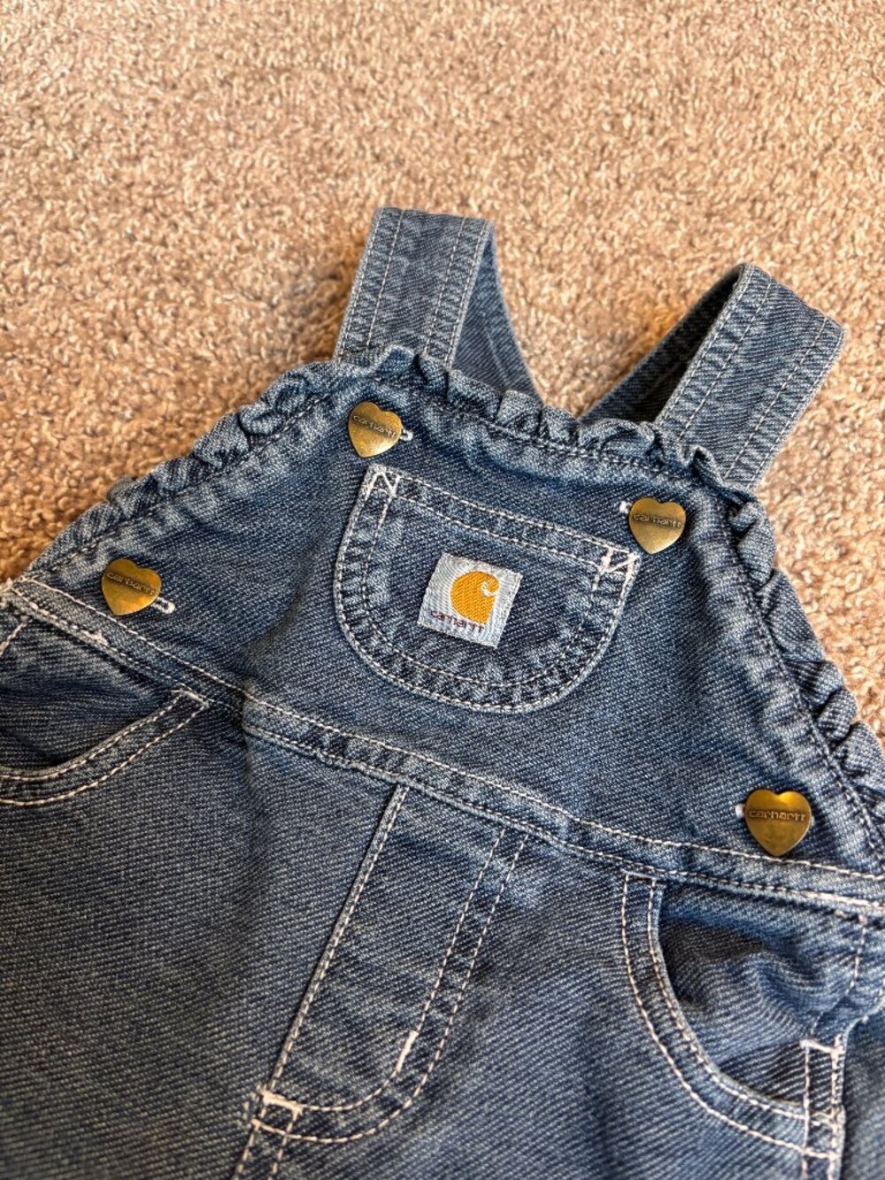 Carhartt Baby Denim Bib Overalls Size 9 months